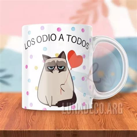 Plantilla Gato Los Odio A Todos Para Sublimar Tazas en venta en Bahía