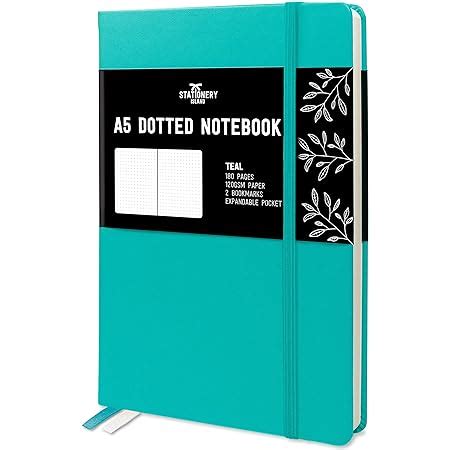 Stationery Island A Dotted Notebook Teal Hardcover Bullet Grid