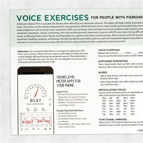 Parkinsons Disease And Voice Therapy Exercises Printable Handouts Hot Sex Picture