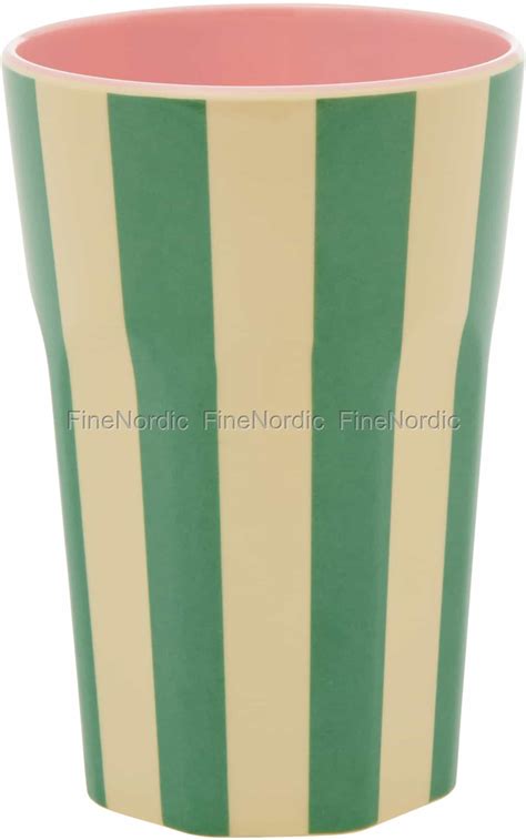 Rice Melamin Kop Gr N Green Stripe Print H J