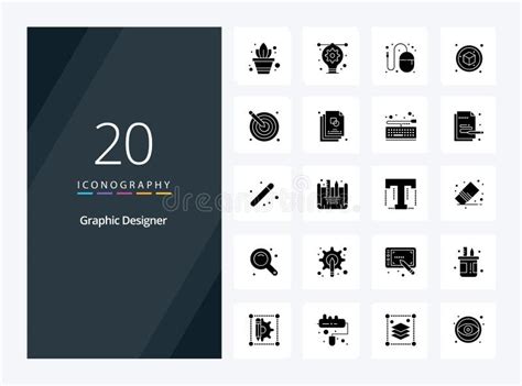 20 Graphic Designer Solid Glyph Icon For Presentation Vector Icons