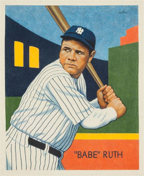 Arthur Miller Original Art Babe Ruth New York Yankees Card That Never