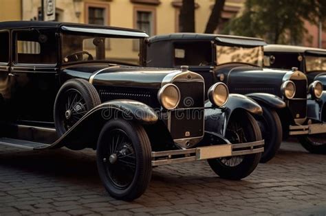 Classic Vintage Cars in the Style of the 1920s are Shown on the Street ...