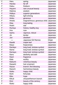 10 Best Japanese Names and Meanings ideas | japanese names and meanings ...