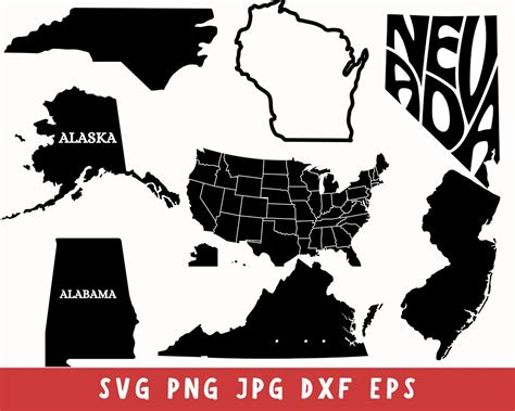 Usa States Svg Bundle States Svg Png Th Of July Svg Usa Etsy