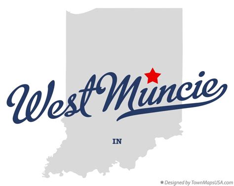 Map of West Muncie, IN, Indiana