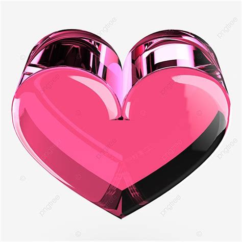 Pink Heart D Vector Hd Images D Pink Glass Heart Gemstone Icon