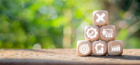 BPM Business Process Management Concept Wooden Block On Desk With