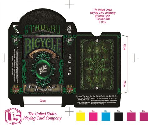 Tuck Box Design from "Cthulhu:The Great Old One" Elder Sign Edition Bicycle Playing Cards Deck ...