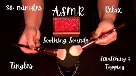 Asmr 30 Minutes 🎧 Relax Tingles Mic Brushing Makeup Brushes Tapping On Box Scratching On