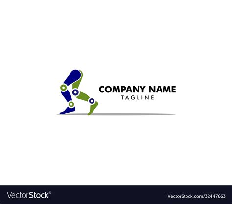 Prosthetic Leg Logo Template Design Royalty Free Vector