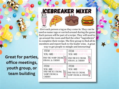 Teen Ice Breaker Group Game Printable Youth Group Icebreaker Classroom ...