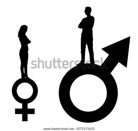 Vector Silhouette Big Man Small Woman Stock Vector Royalty Free