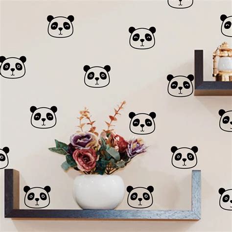 Panda Wall Decals Nursery Decor Cute Panda Face Vinyl Wall Sticker