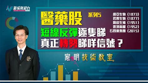 字幕）政策利好醫藥股 醫藥板塊短線反彈？轉勢要睇咩信號？平均線順序排列決定股價走向？維亞生物｜君實生物｜錦欣生殖｜雲頂新耀｜石四藥集團｜技術