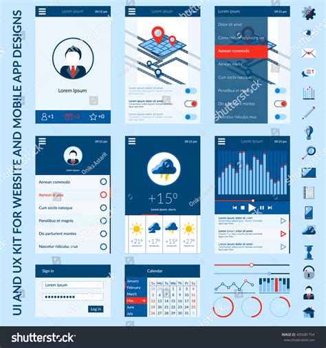 Modern Ui Flat Design Vector Kit 스톡 벡터로열티 프리 405081754 Shutterstock