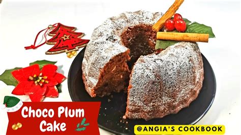 Last Minute Eggless Chocolate Plum Cake Chocolate Fruit Nut Cake