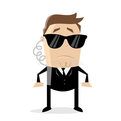 Bodyguard or Secret Agent Cartoon Stock Vector - Illustration of adult, pose: 16575637