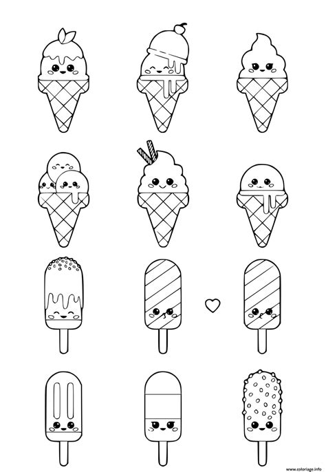 Coloriage Belle Collection De Glace Pour Manger Dessin Glace Imprimer