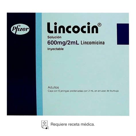 Lincocin Lincomicina 600 mg 2 ml solución inyectable 6 jeringas Walmart