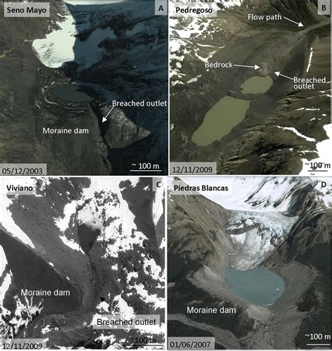 Types Of Moraine Dams Failed In Patagonia A Lake Perched Over