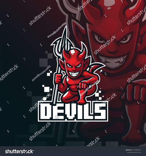 Devil Mascot Logo Design Vector Modern Stock Vector Royalty Free