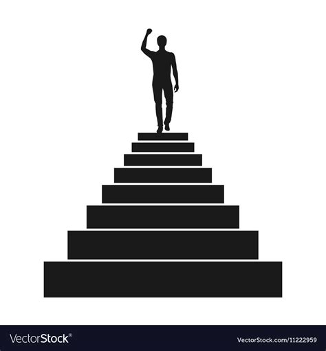 Man silhouette on the top of stairs Royalty Free Vector