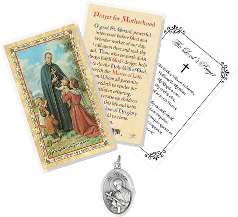 St Gerard Medal For Fertility Laminated St Gerard Prayer