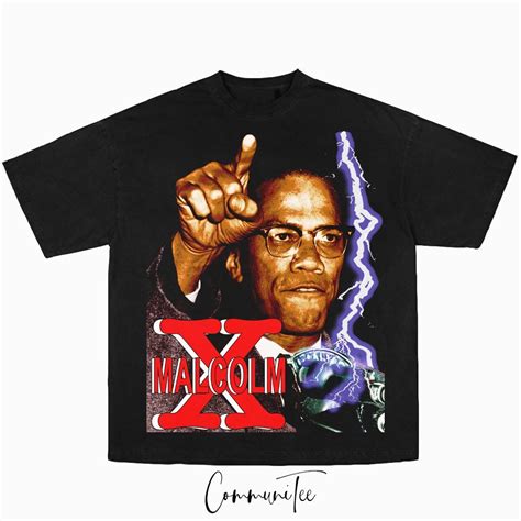 Malcolm X Big Face Head Vintage Style Graphic Rap Tee Hip Hop T Shirt