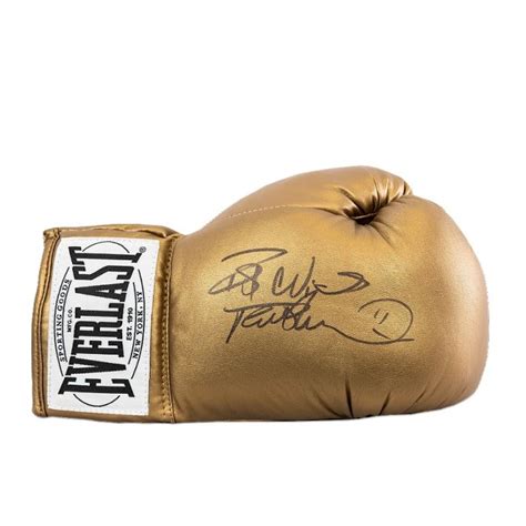 Frank Bruno Signed Boxing Glove Gold Everlast Genuine Signed Sports