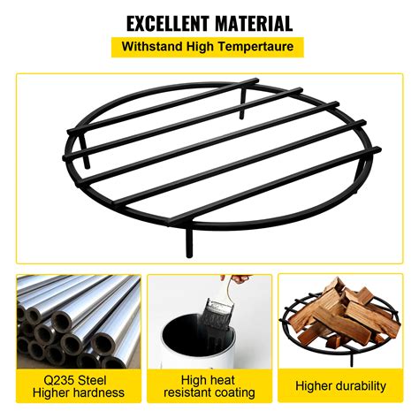 Vevor Fire Pit Grate Heavy Duty Iron Round Firewood Grate Round Wood