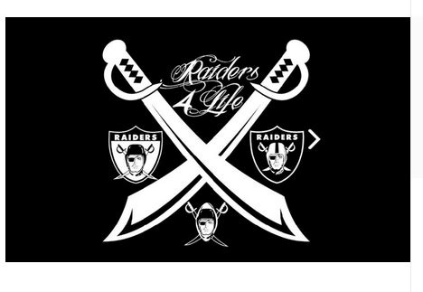 Oakland Raiders Flag-3x5 NFL Banner-100% polyester-black - flagsshop