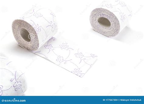 Rollo Tisular Aislado En Blanco Fondo De Baño De Papel Higiénico