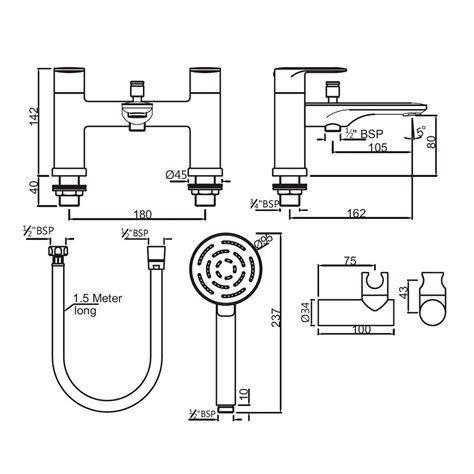 Jaquar Opal Prime Chrome 2 Hole H Type Bath And Shower Mixer OPP CHR