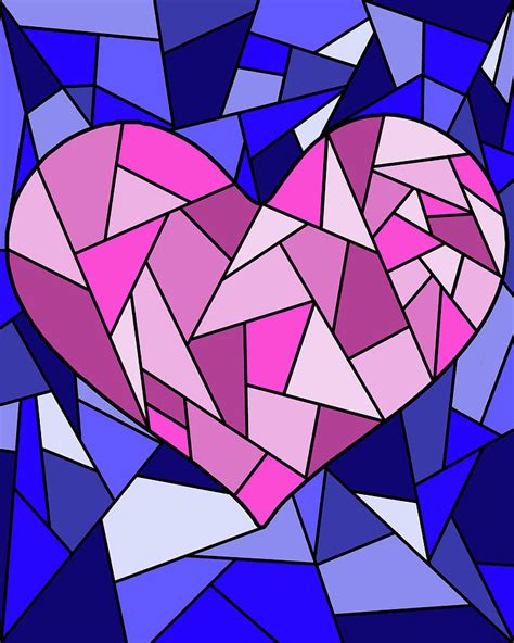 Stained Glass Heart Digital Art By Grace Joy Carpenter Pixels