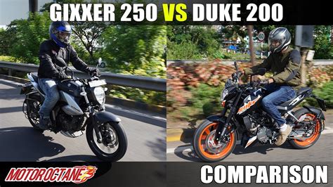 Suzuki Gixxer Vs Ktm Duke Comparison Motoroctane Youtube