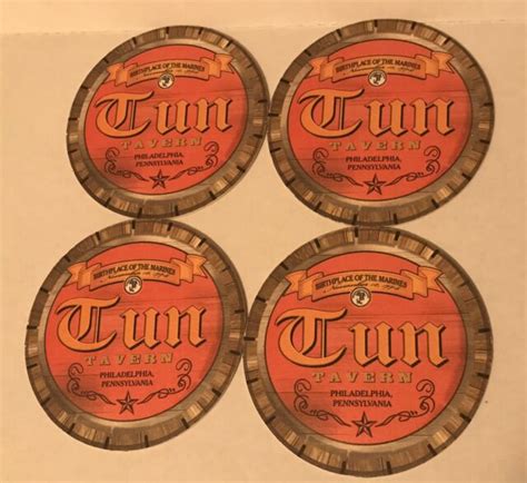 Tun Tavern Beer Coasters Marine Corps 1775 Military Philadelphia Set Of