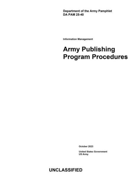 Department Of The Army Pamphlet Da Pam 25 40 Information Management