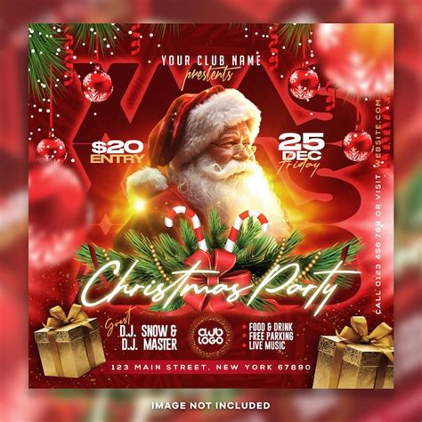 Premium Psd Merry Christmas Party Instagram Post Psd