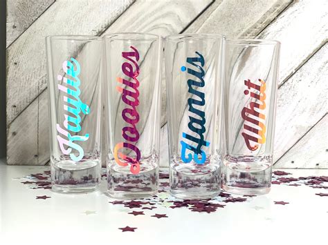 Personalized Shot Glasses Custom Shot Glasses Bridal Party Etsy