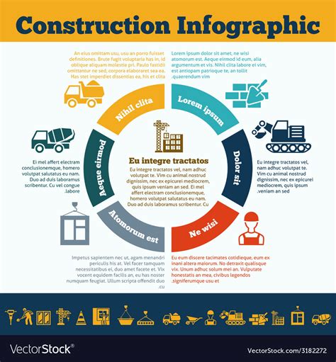 Construction Infographic Print Royalty Free Vector Image