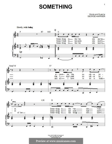 Something The Beatles By G Harrison Sheet Music On Musicaneo