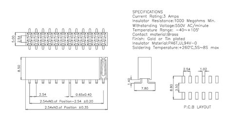 Mm Smt Smd Female Header Connectors Smolex