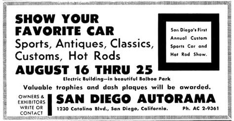 Just A Car Guy San Diego Held An Annual Autorama From At Least 1957