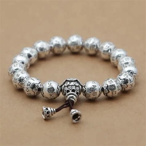 Retro Buddhist silver beads charm bracelets Religious Buddha meditation Silver Jewelry (FGL)-in ...