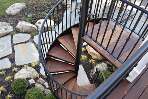 Exceptional Railing and Spiral Stair for Back Deck - Compass Iron Works