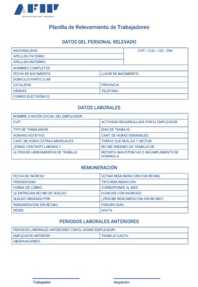 Trabajo Registrado Modificaciones En El Procedimiento De Relevamiento