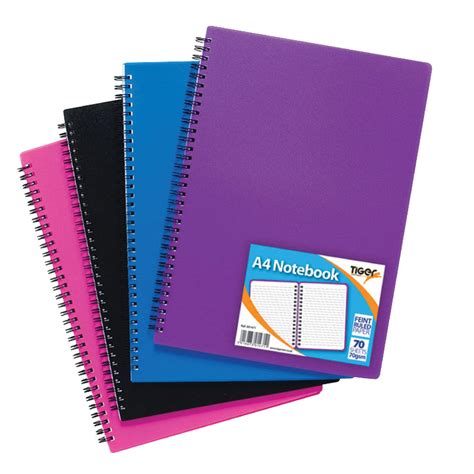 Sundry A4 Wiro Polypropylene Notebooks, Pack of 5 - 301471