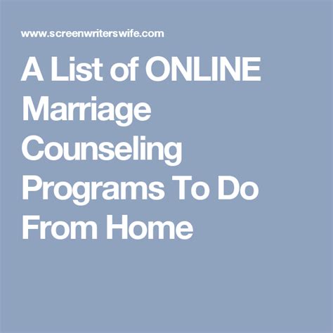 A List Of Online Marriage Counseling Programs To Do From Home Marriage Counseling Online