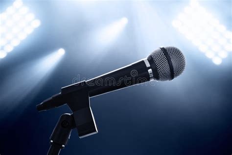 Microphone on Stand on the Stage Stock Photo - Image of modern, concert: 136575190